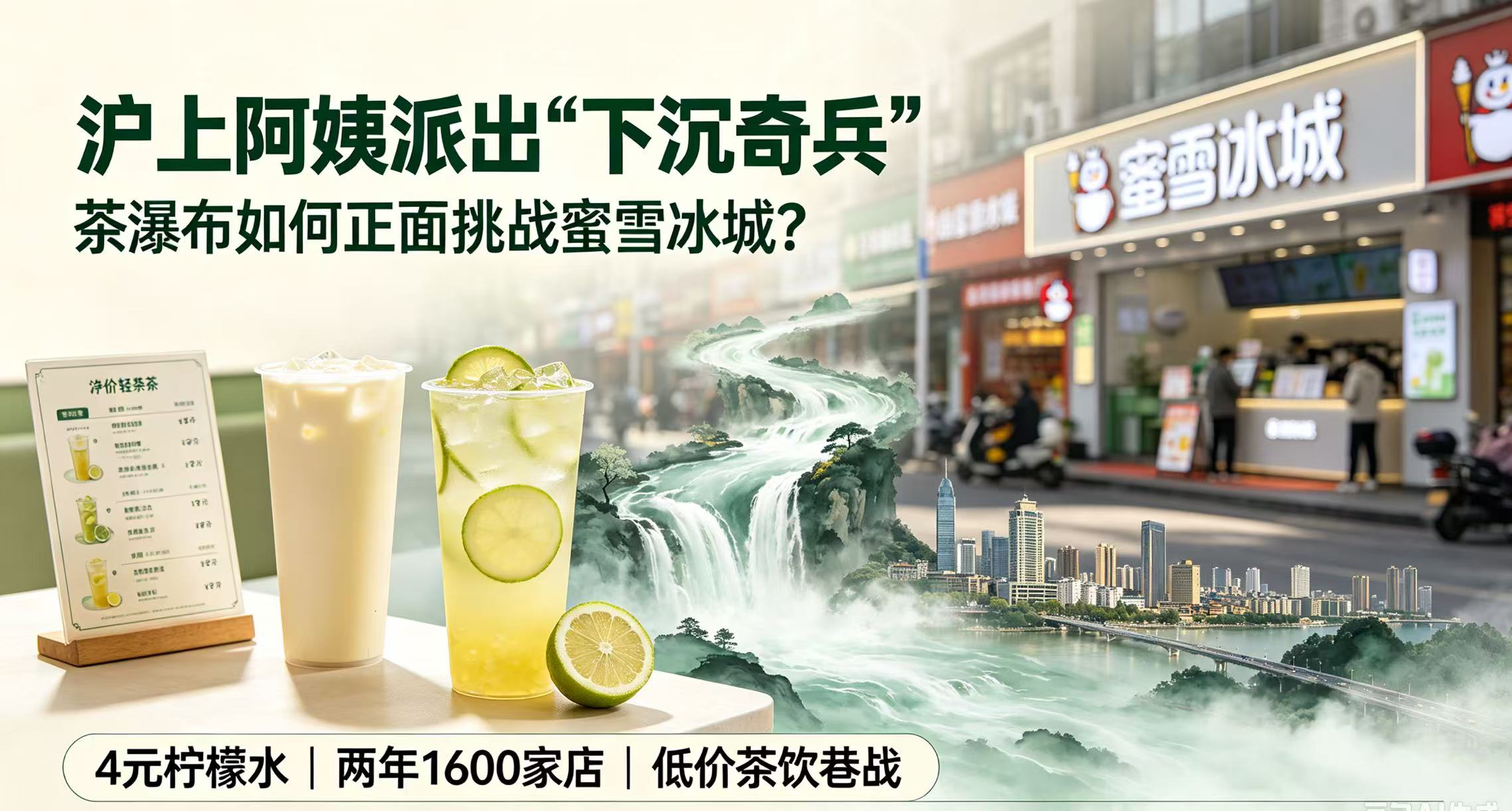 沪上阿姨派出“下沉奇兵”：茶瀑布如何正面挑战蜜雪冰城？